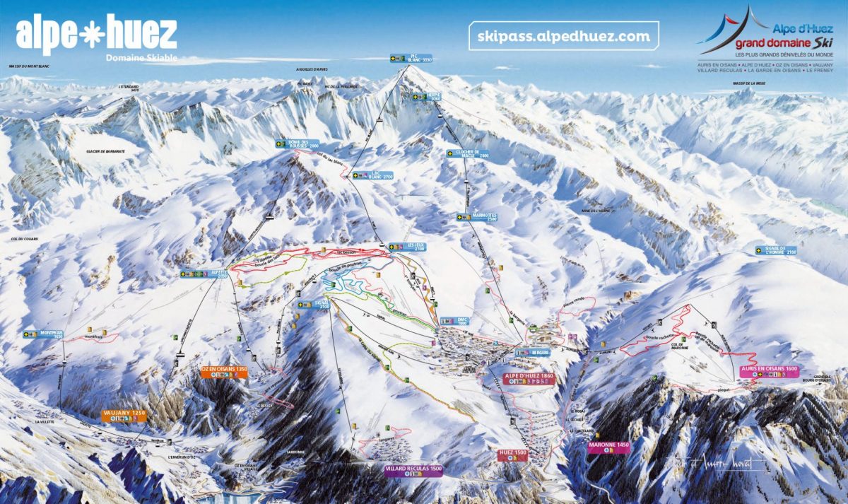 Plan des balades et ski de fond - Alpe d'Huez - Villards-Reculas