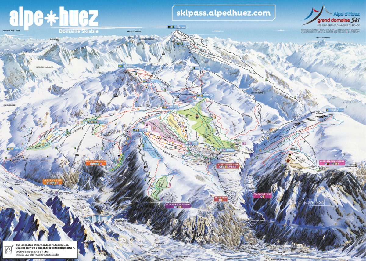 plan des pistes Alpe d'Huez Grand Domaine Ski